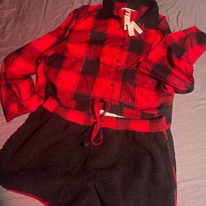 Victoria Secret flannel pajama set NWT